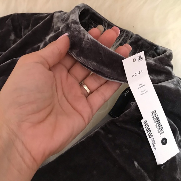 AQUA Womens Velvet Peakneck Party Dress - Picture 6 of 7